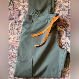 Figs moss green cargo scrub pant